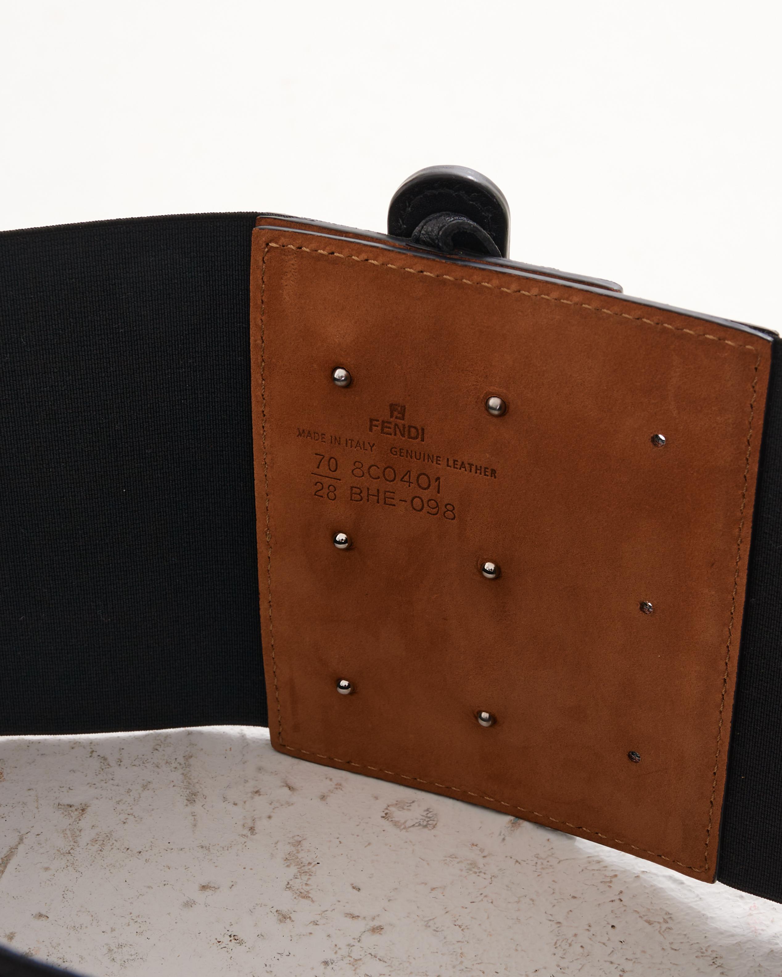 Fendi by Karl Lagerfield Black Leather Waistband In condizioni ottime in vendita a Milano, IT