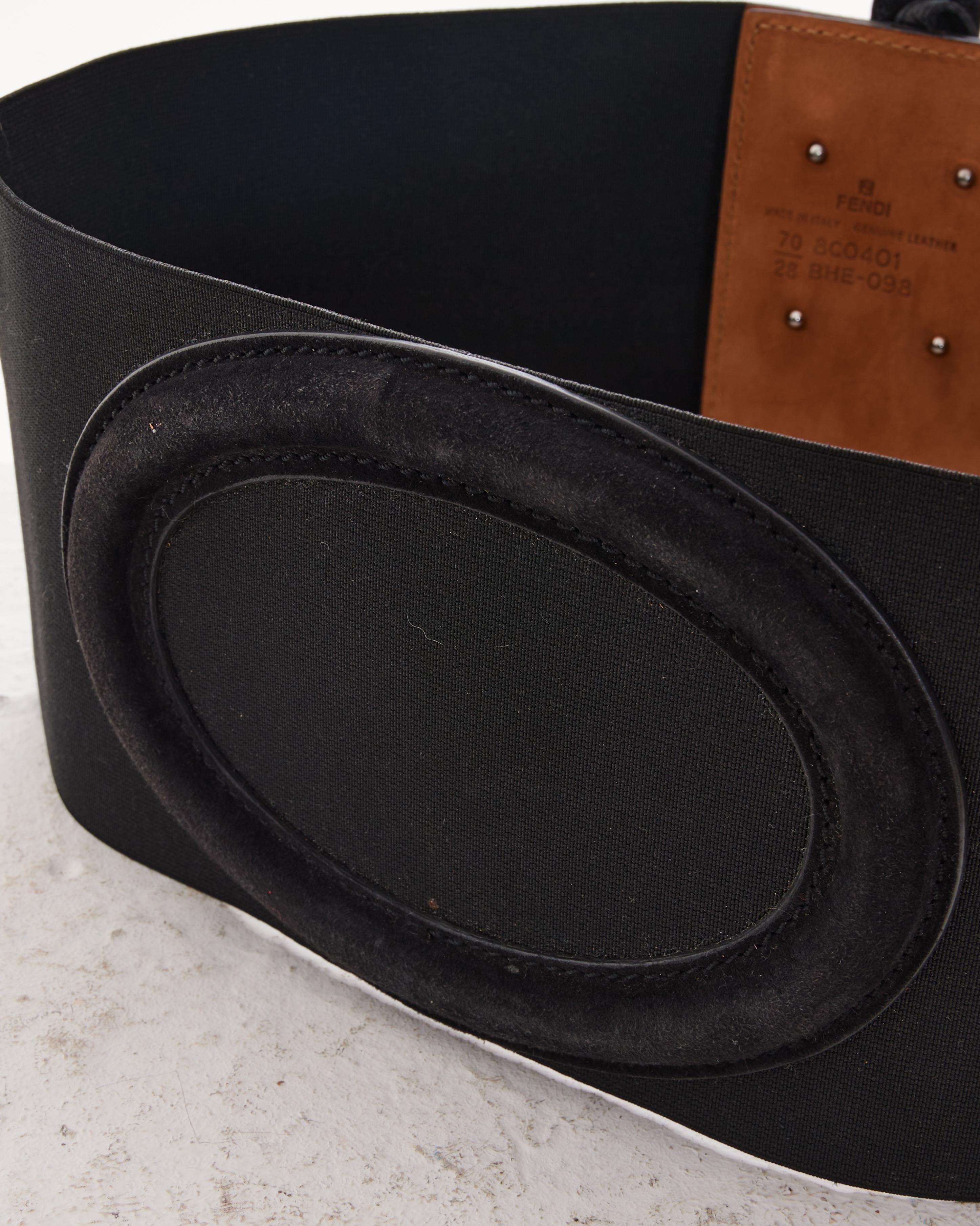 Donna Fendi by Karl Lagerfield Black Leather Waistband in vendita