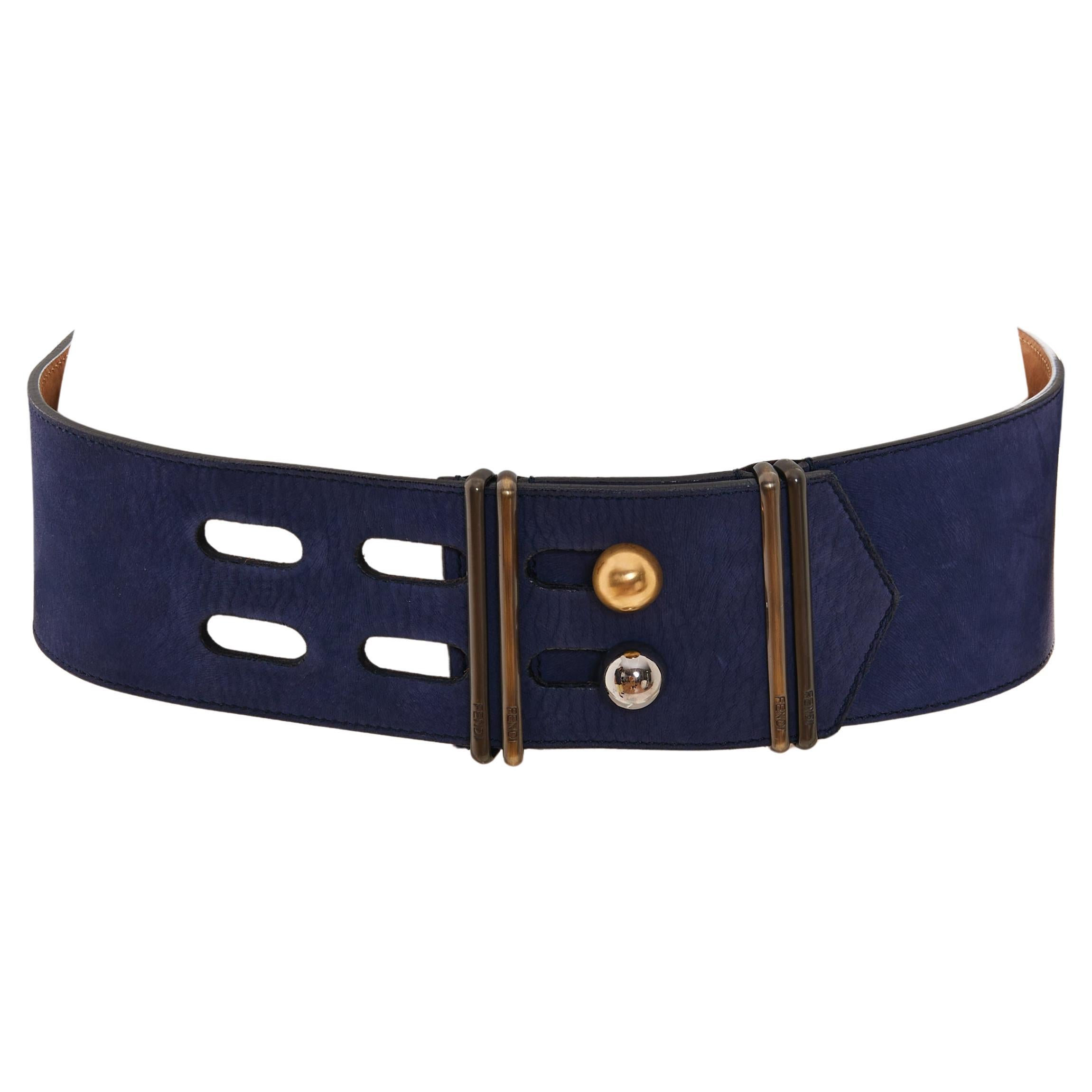 Fendi by Karl Lagerfield Ceinture bleue et or