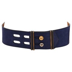 Fendi by Karl Lagerfield Cintura azul y dorada