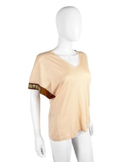 Fendi by Karl Lagerfield S/S 2010 Pink V-Neck Embellished Top