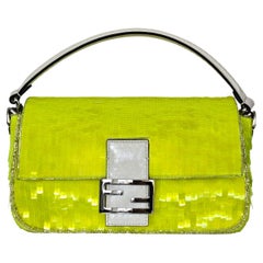 Fendi By Marc Jacobs neon SEQUIN BAGUETTE BAG - RUNWAY PIECE neon yellow/lime