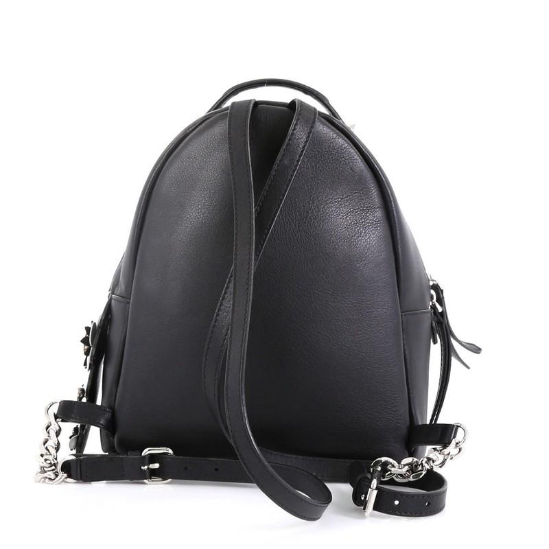 Black Fendi By The Way Backpack Leather with Crystals Mini