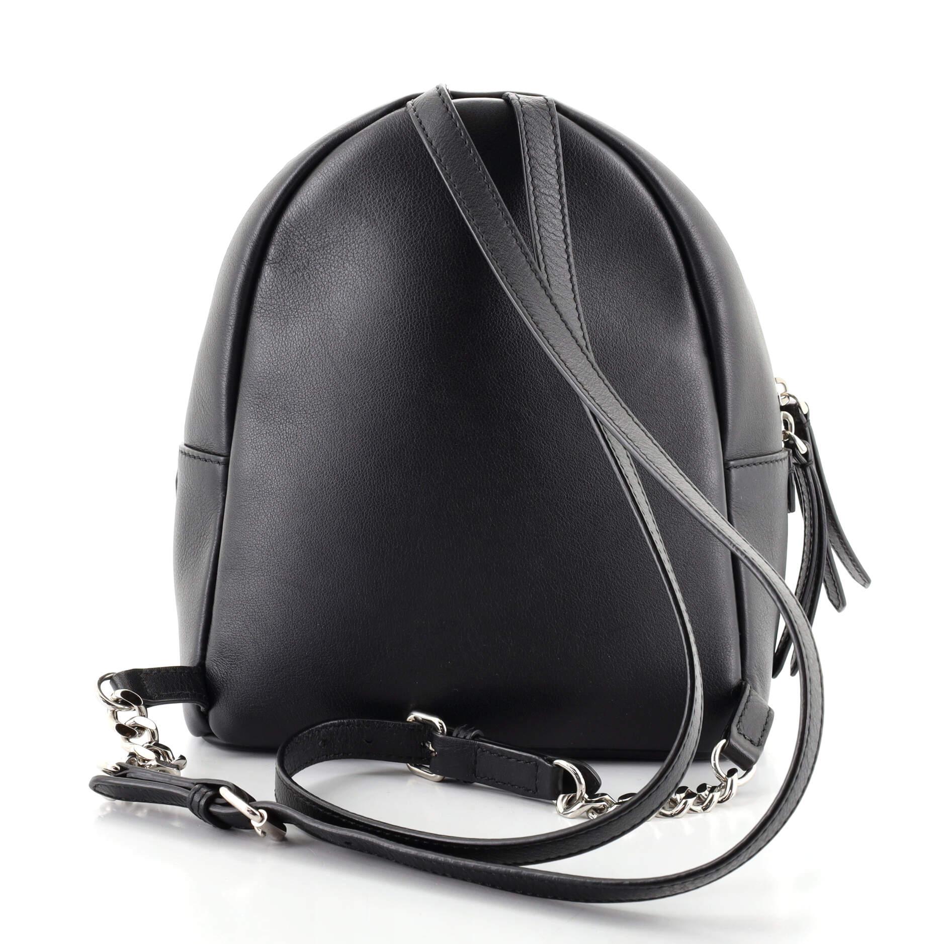 Black Fendi By The Way Backpack Studded Leather Mini