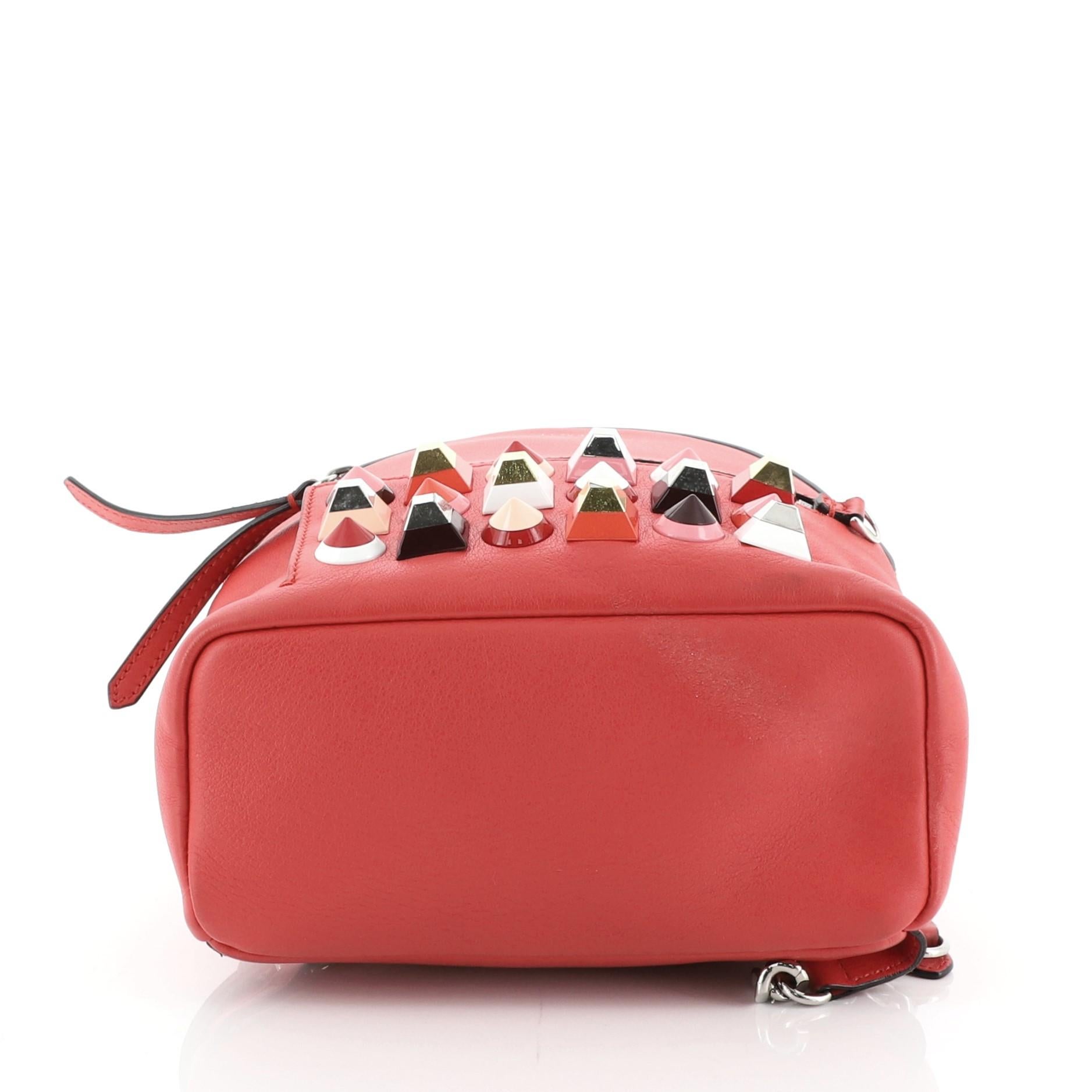 Pink Fendi By The Way Backpack Studded Leather Mini