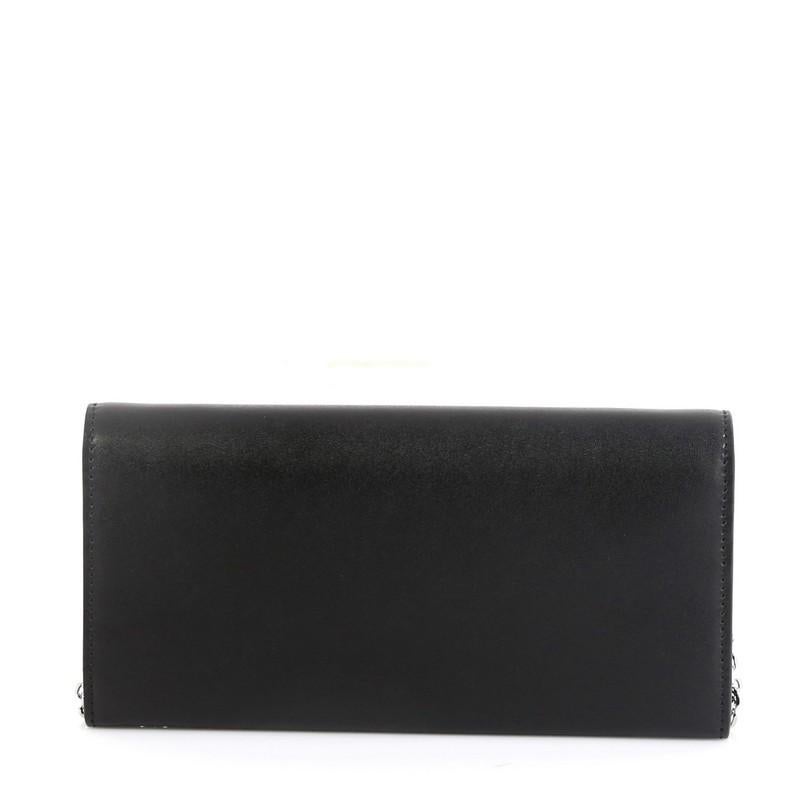 Fendi By The Way Continental Chain Wallet Leather In Good Condition In NY, NY
