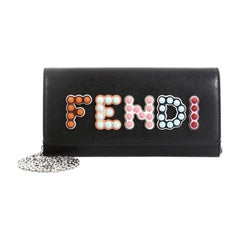 Fendi By The Way Continental Chain Wallet Leather