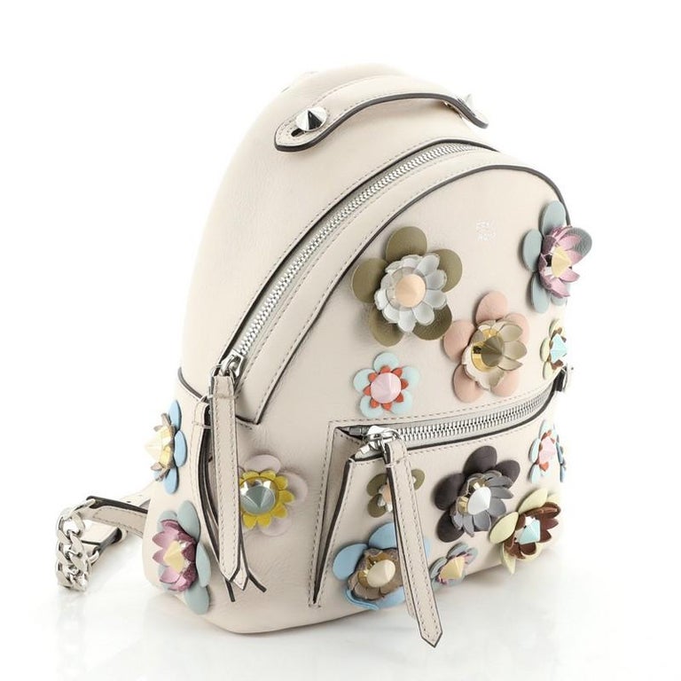FENDI Off White Leather Mini By The Way Flowerland Crossbody Bag main image 1