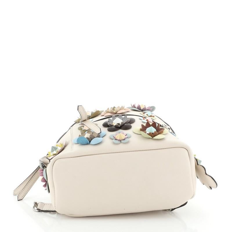 Fendi By The Way Flowerland Backpack Embellished Leather Mini In Good Condition In NY, NY