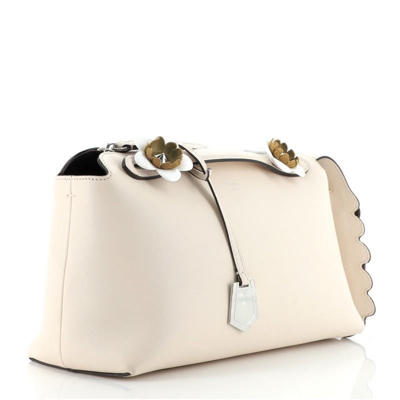 Beige Fendi By The Way Flowerland Satchel Leather Small