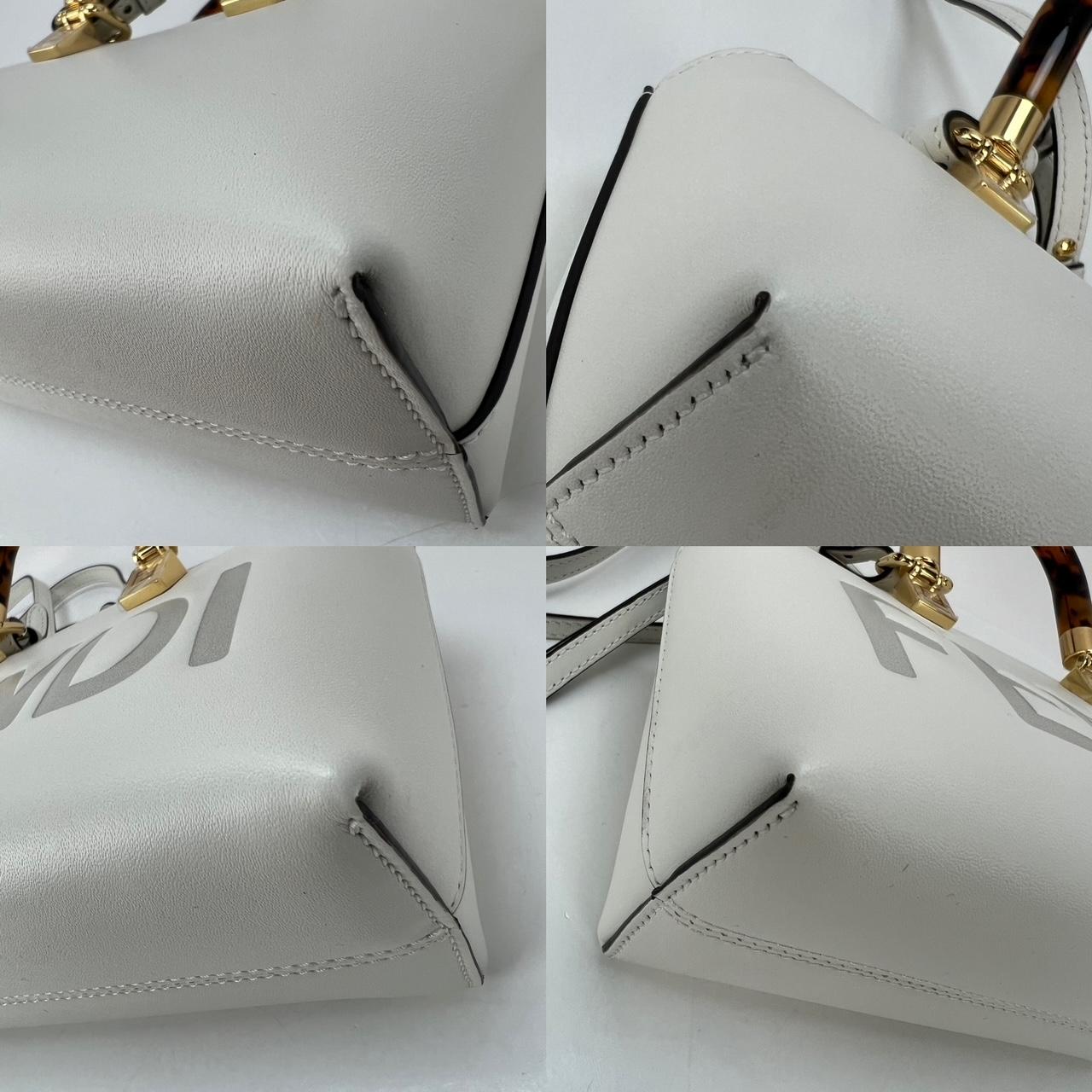 Gray Fendi By The Way Mini Small white leather Boston bag