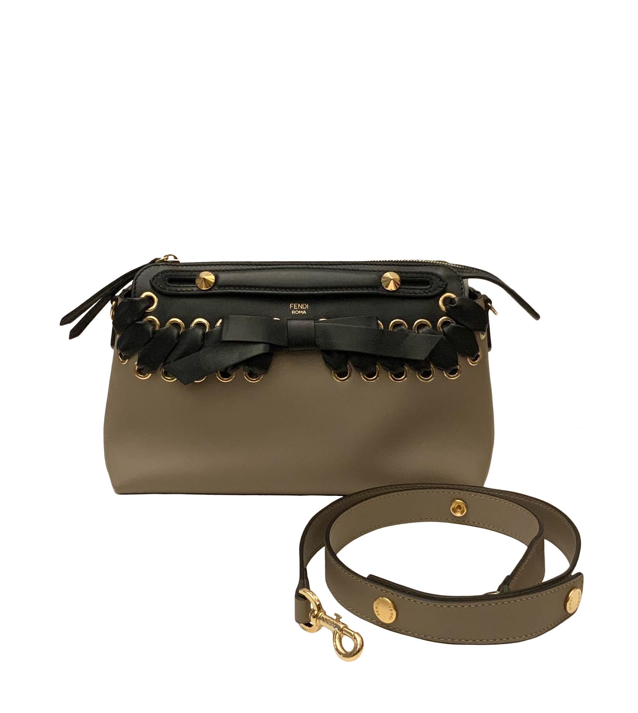 Fendi By The Way Ribbon Medium Two Tone Leather Bag  4