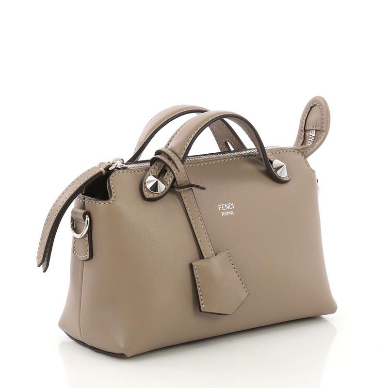 Brown Fendi By The Way Satchel Calfskin Mini