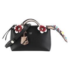 Fendi By The Way Satchel Leather With Floral Applique And Python Mini 