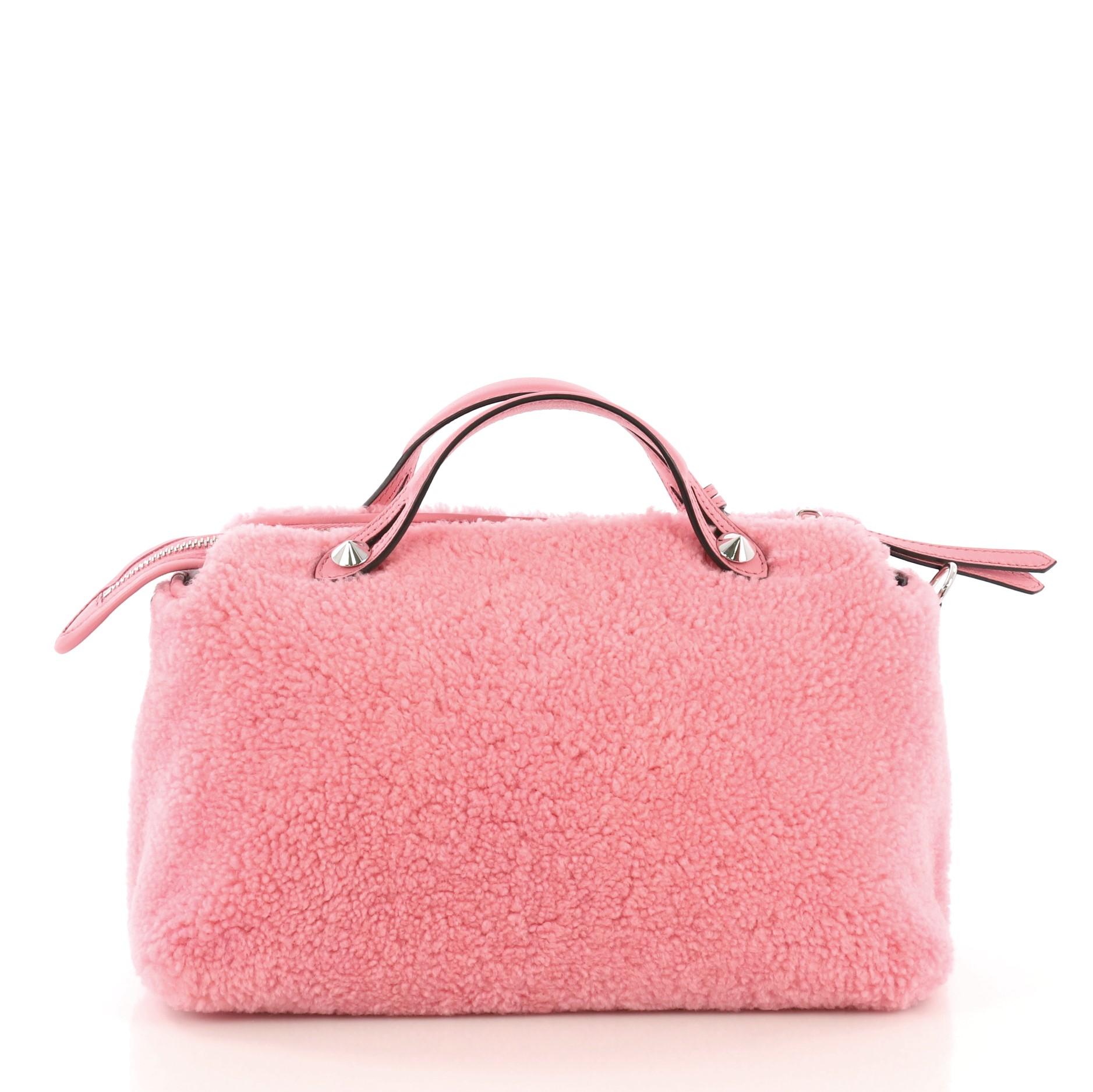 Fendi By The Way Satchel Shearling Small In Excellent Condition In NY, NY