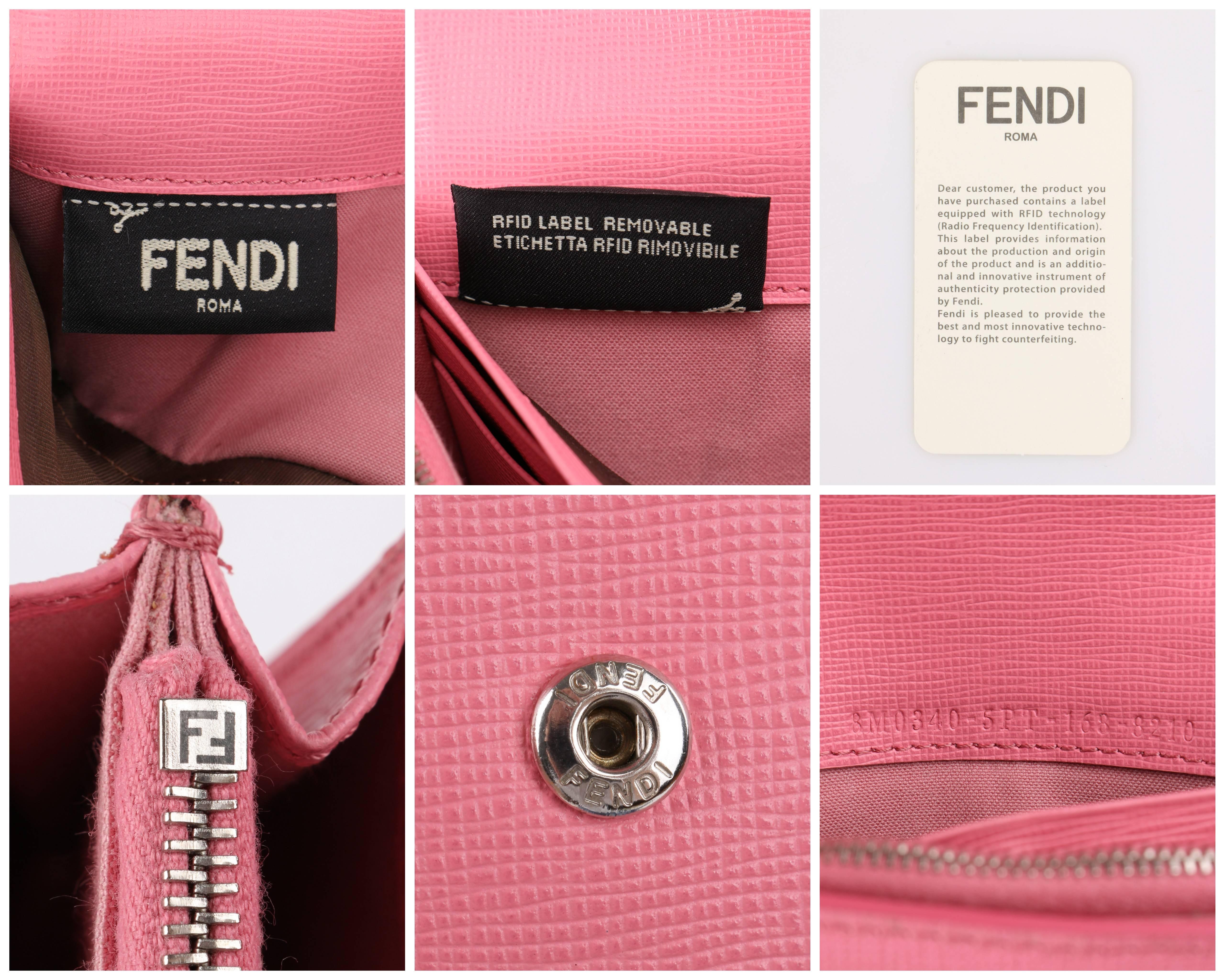 FENDI c.2015 Pink & Black Saffiano Leather Monster Eye 