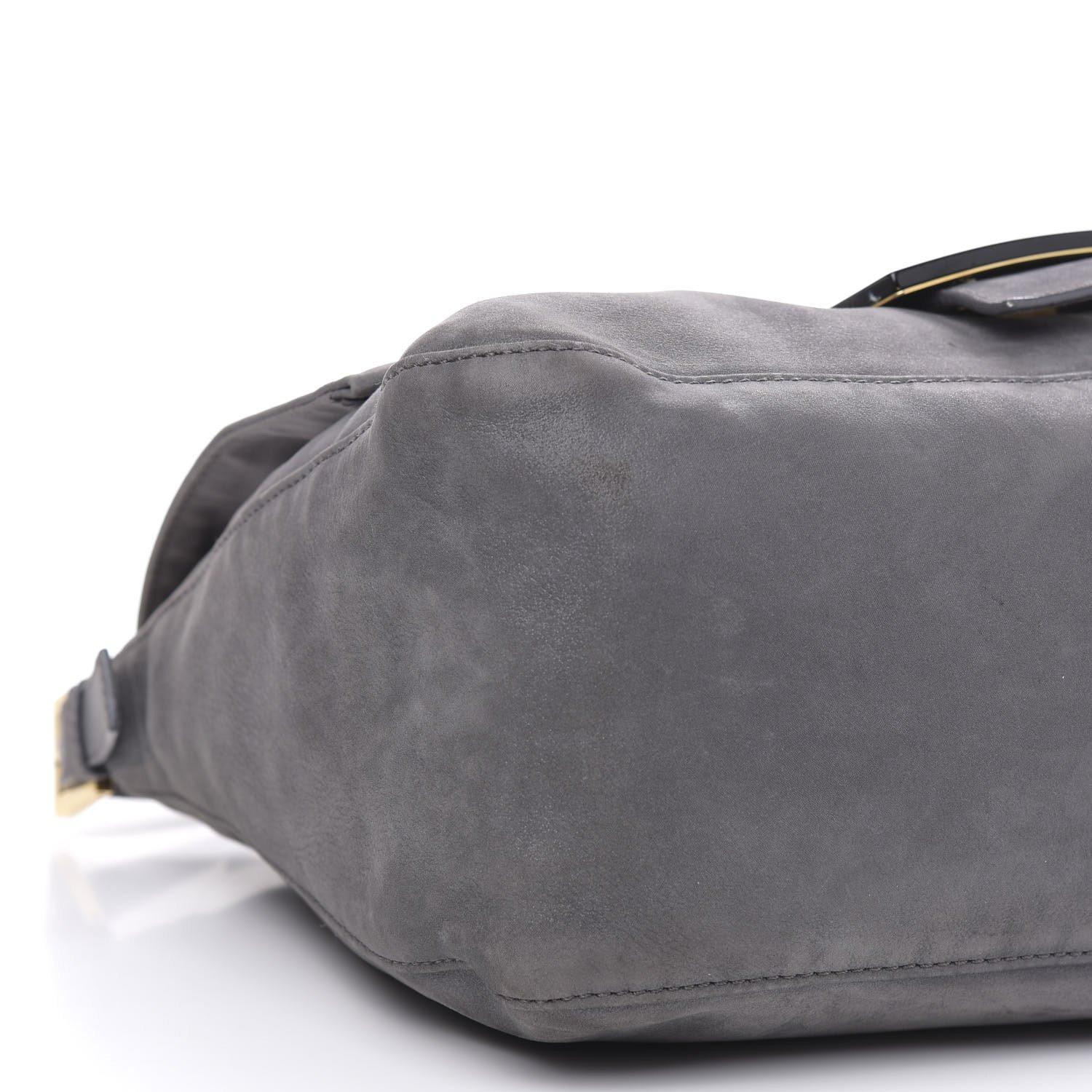 Fendi Calfskin Black Textured Leather Big Forever Mama Baguette For Sale 2