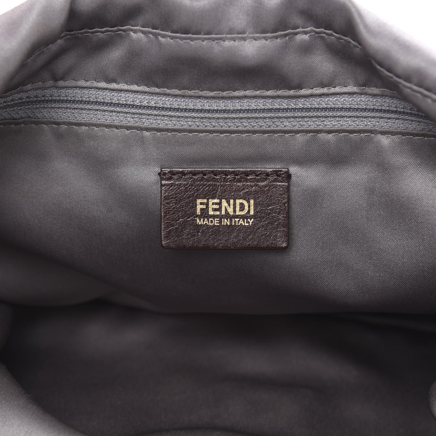 Fendi Calfskin Black Textured Leather Big Forever Mama Baguette For Sale 4