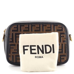 Fendi Camera Bag Zucca Embossed Leather Medium