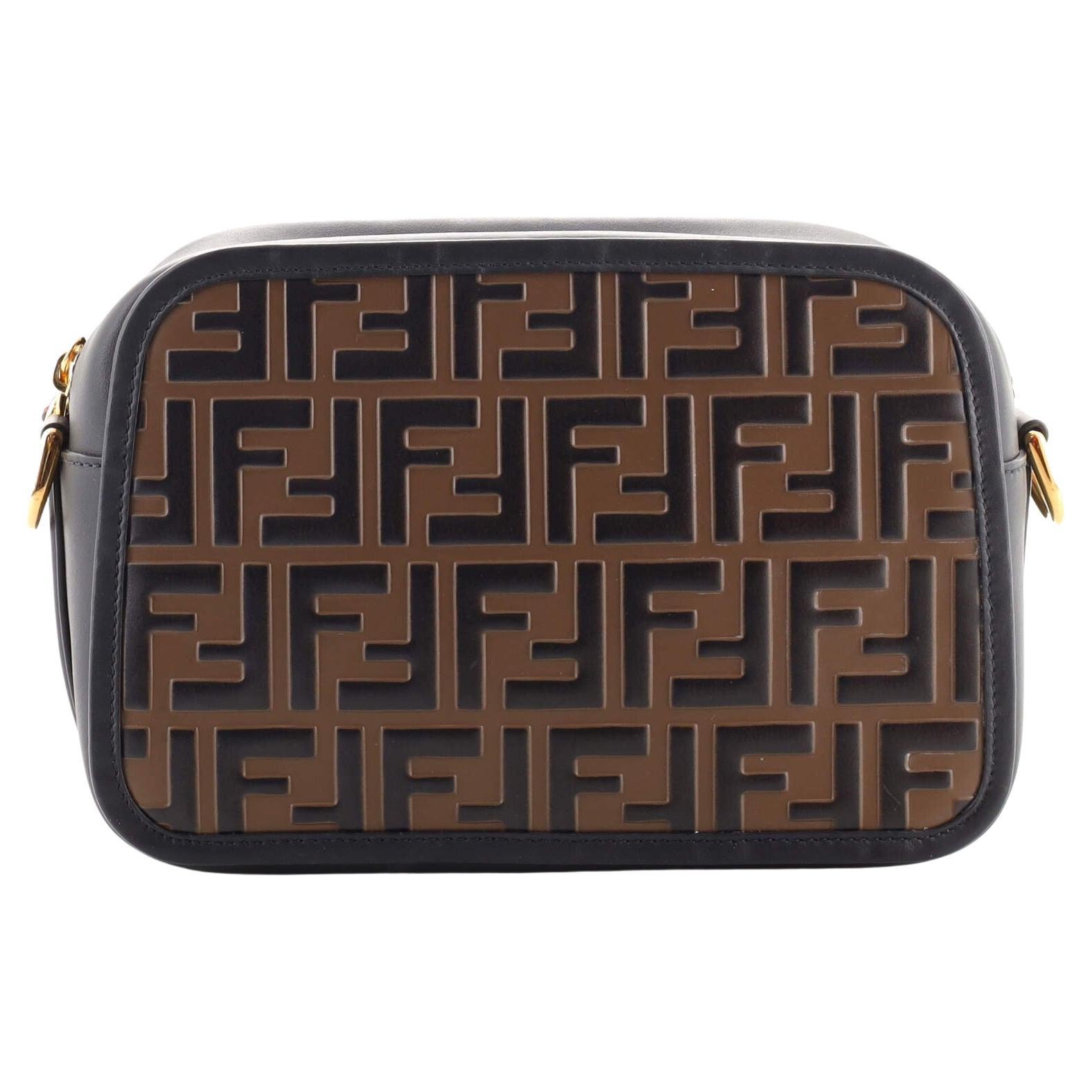 Fendi Camera Bag Zucca Embossed Leather Medium