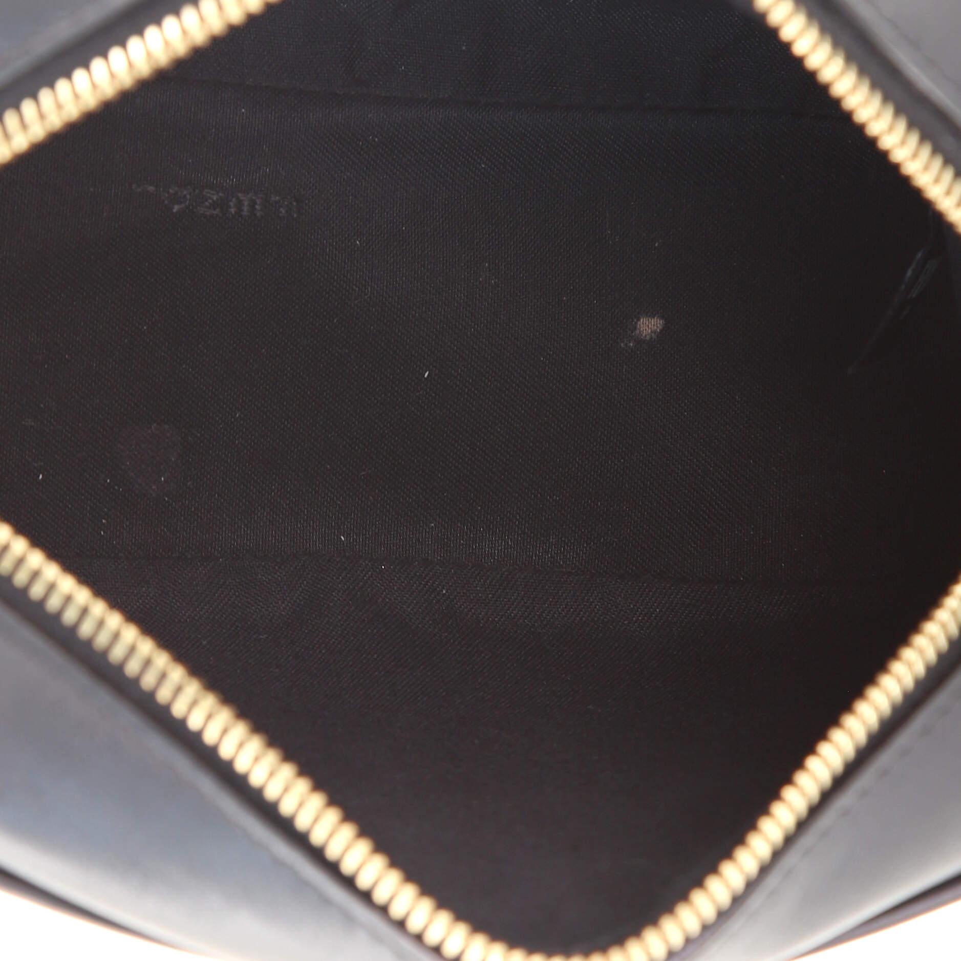 Black Fendi Camera Bag Zucca Embossed Leather Small