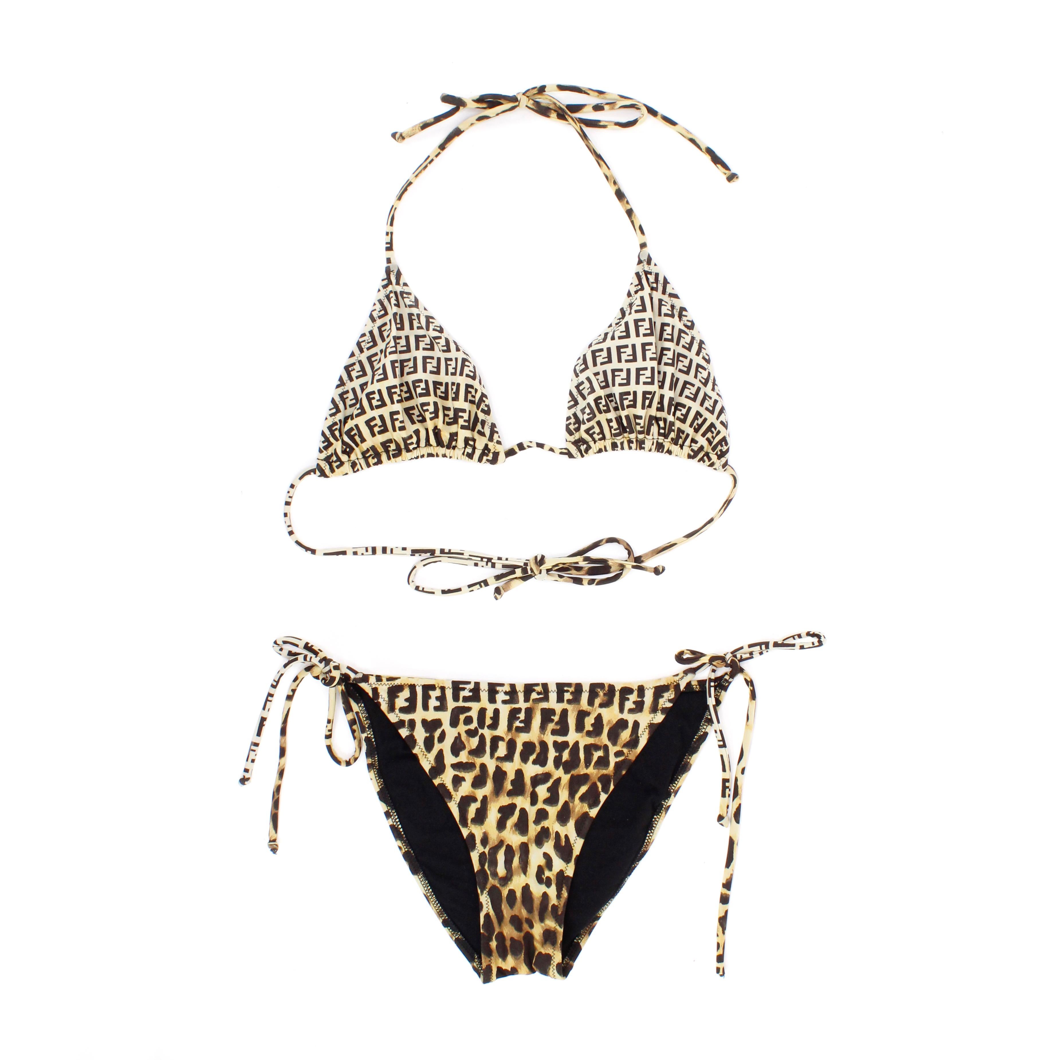 Fendi Bikini mit Zucchinidruck/Leopardenprint, Größe 42 IT.


Condit: tadellos.