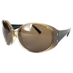Vintage Fendi Caramel Brown and Black Fs370 Ff Bug Eye 5ff65 Sunglasses