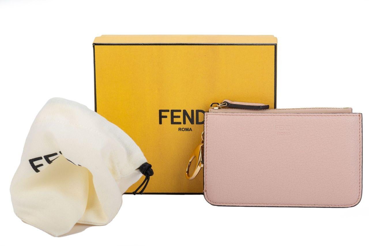 Women's or Men's Fendi Card Case Powder Pink Gold BNIB For Sale