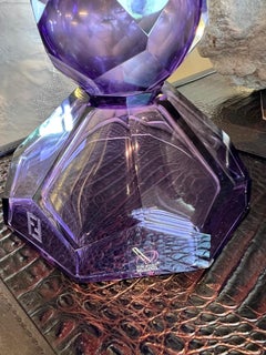 Fendi Casa amethyst tall Murano etched vase