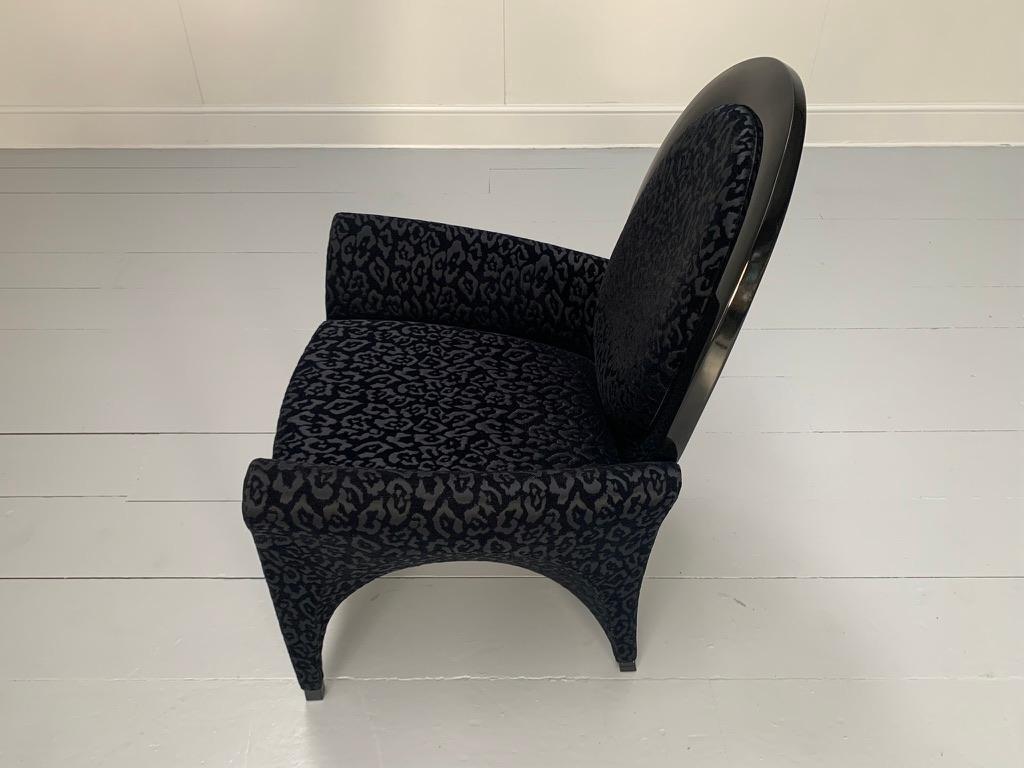 Fendi Casa Armchair - In Black Dark Grey Motif Fabric For Sale 6