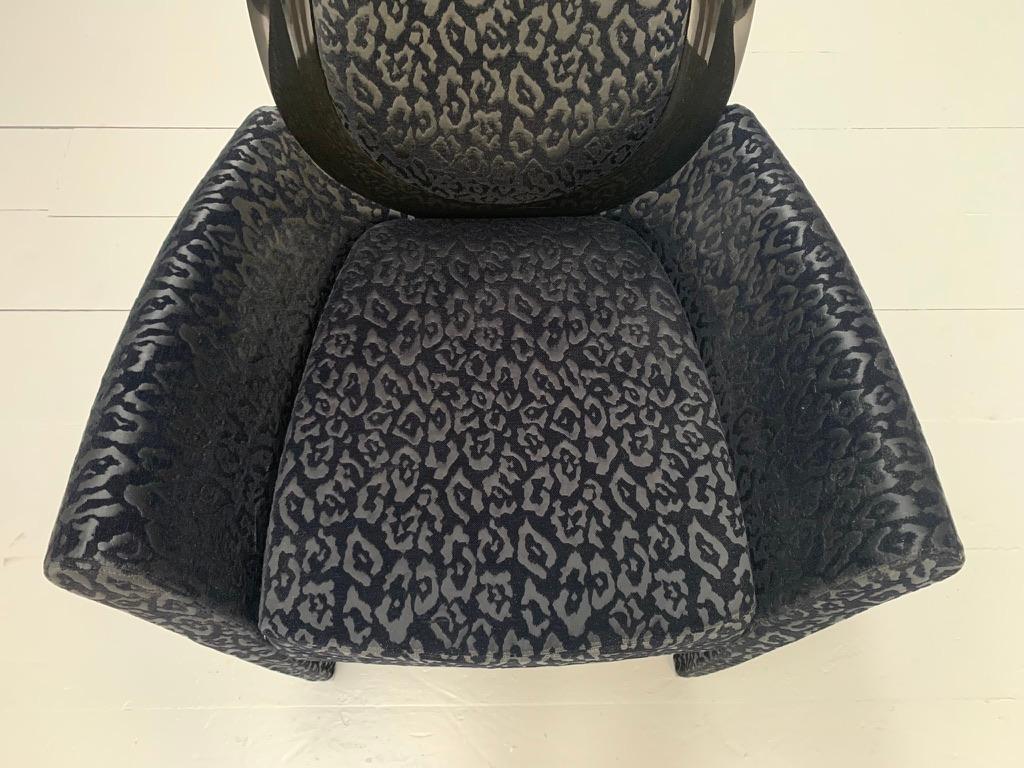 Fendi Casa Armchair - In Black Dark Grey Motif Fabric In Good Condition For Sale In Barrowford, GB