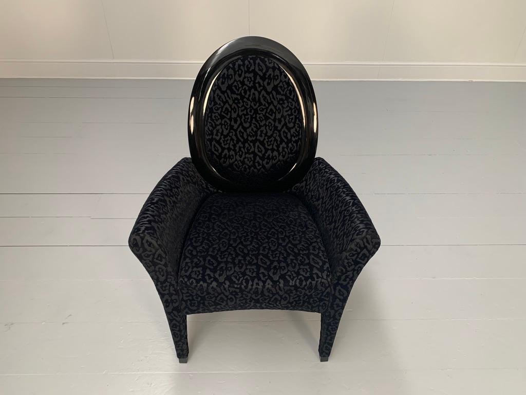Fendi Casa Armchair - In Black Dark Grey Motif Fabric For Sale 1