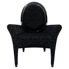 Fendi Casa Armchair - In Black Dark Grey Motif Fabric