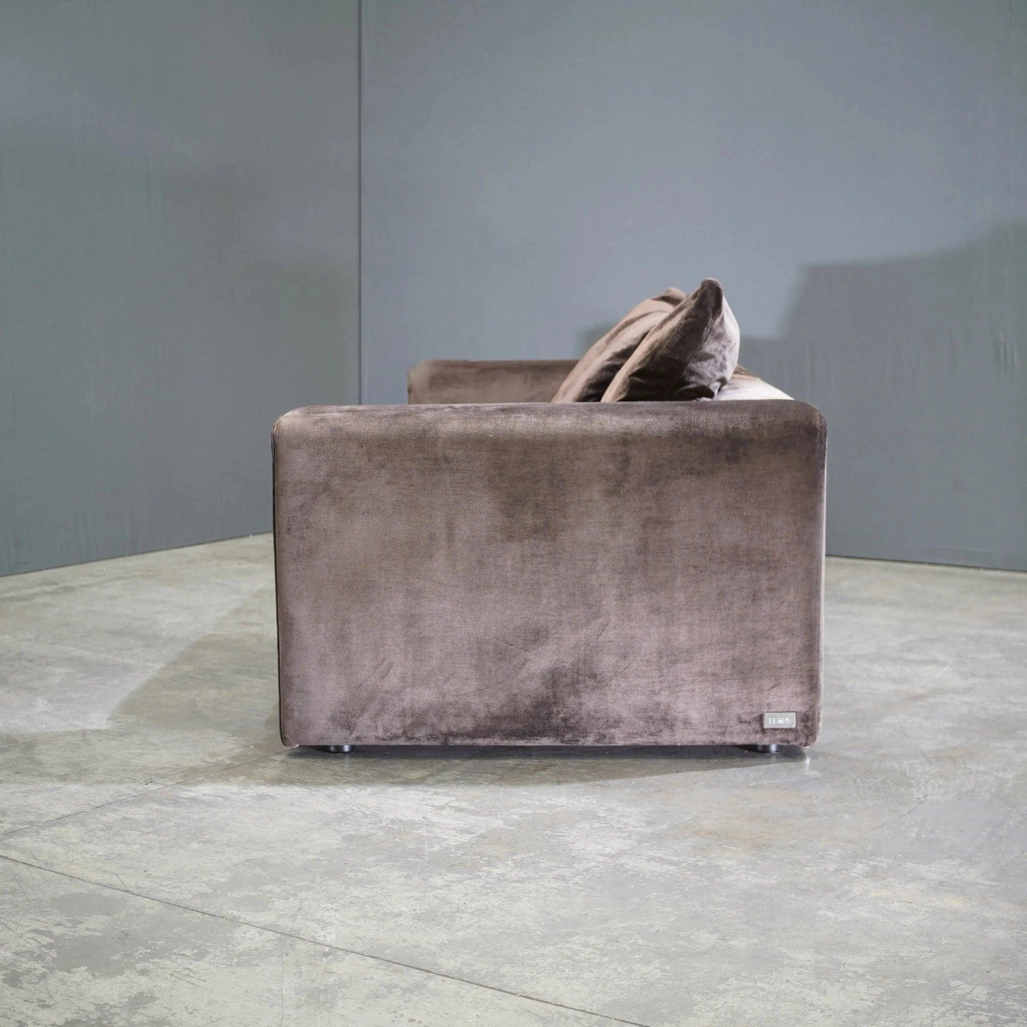 Fendi Casa Brown Velvet Prestige Sofa For Sale 1
