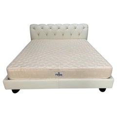 Fendi Casa "Chesterfield" Superking Bed - In White Leather