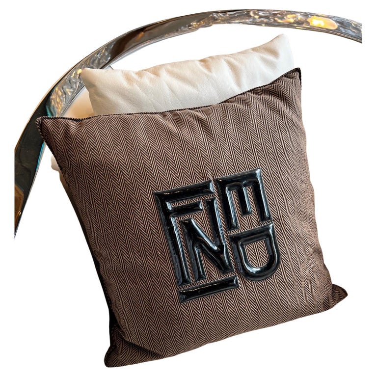 Fendi Casa fabric chevron pillow with patent leather Fendi logo For Sale at  1stDibs | fendi pillow, fendi cushions, fendi cushion
