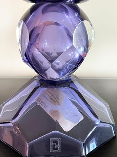 Fendi Casa Hand-blown Vetri Glass Artístico Murano Vase, Amethyst Faceted Cut