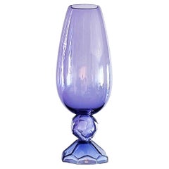Fendi Casa Hand-blown Vetri Glass Artístico Murano Vase, Amethyst Faceted Cut