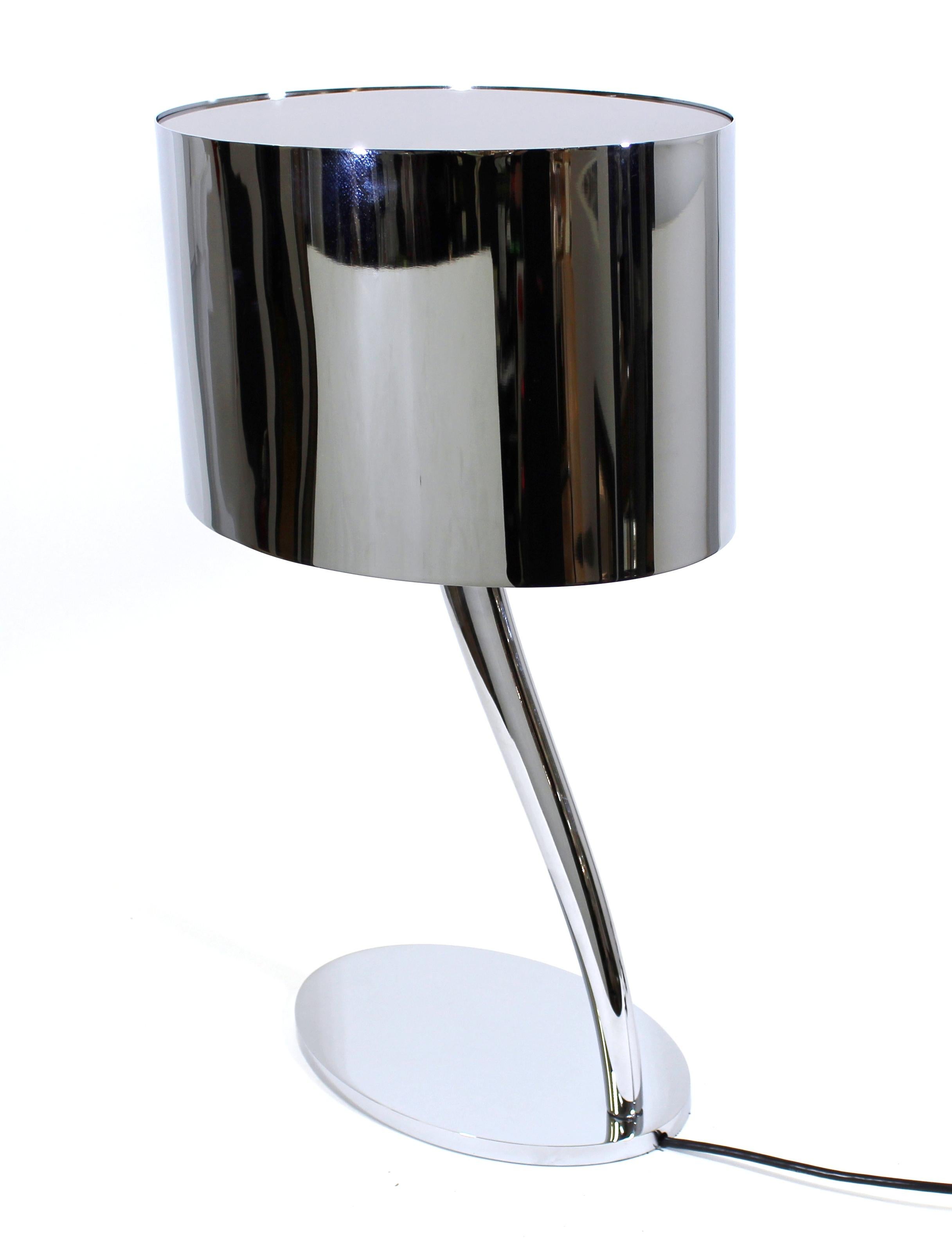 Fendi Casa Italian modern 'Cassiopeia' table lamp in chromed metal.