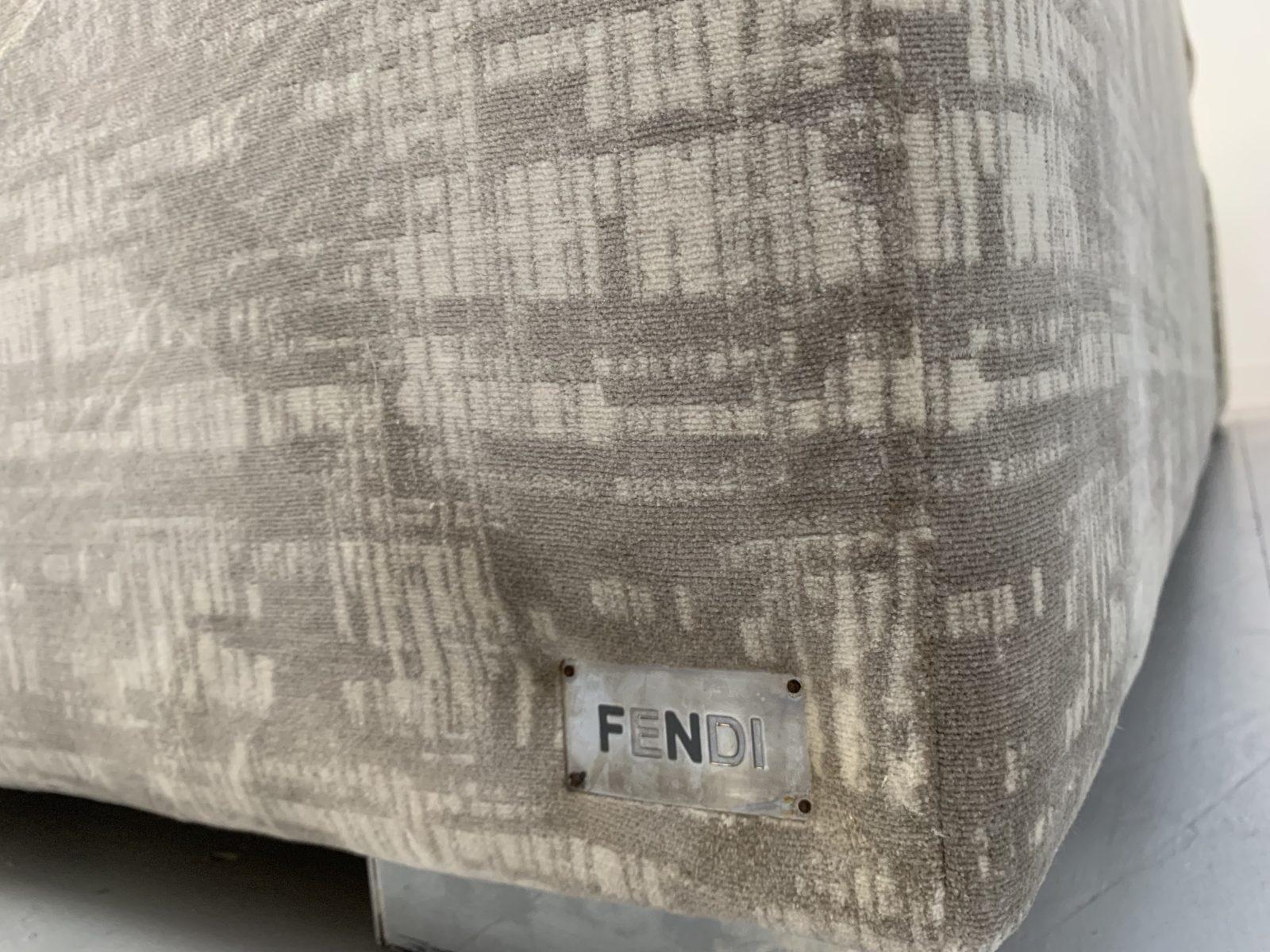 Fendi Casa L-Shape Sofa – 6-Seat – in Patterned Velvet For Sale 5