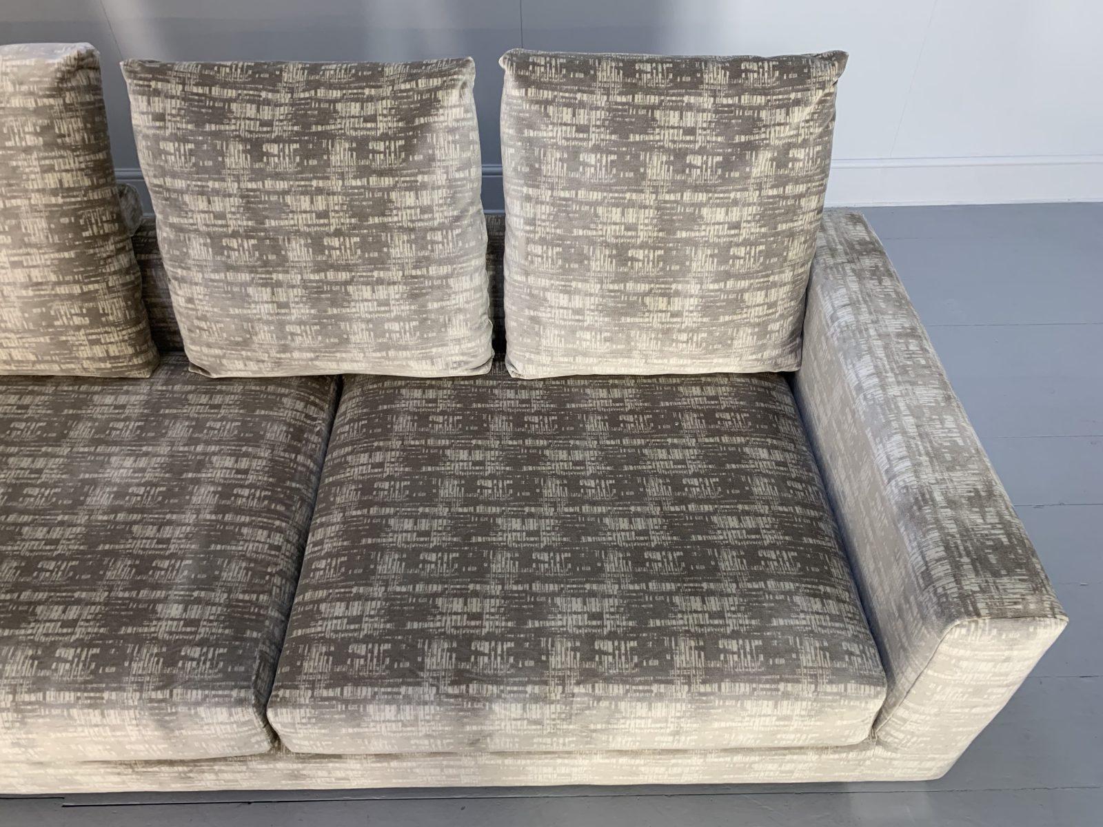 Fendi Casa L-Shape Sofa – 6-Seat – in Patterned Velvet For Sale 2