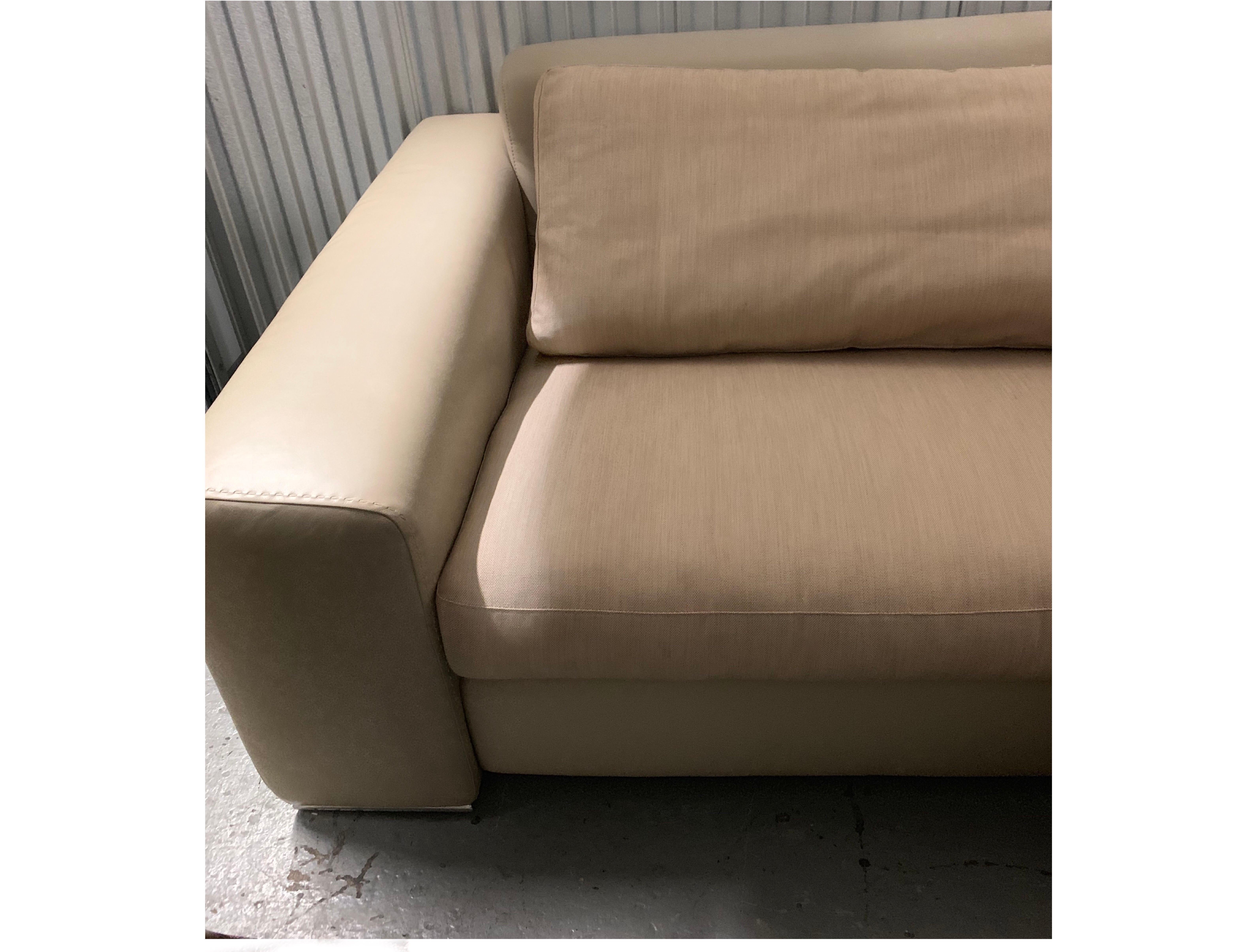 beige leather sofa