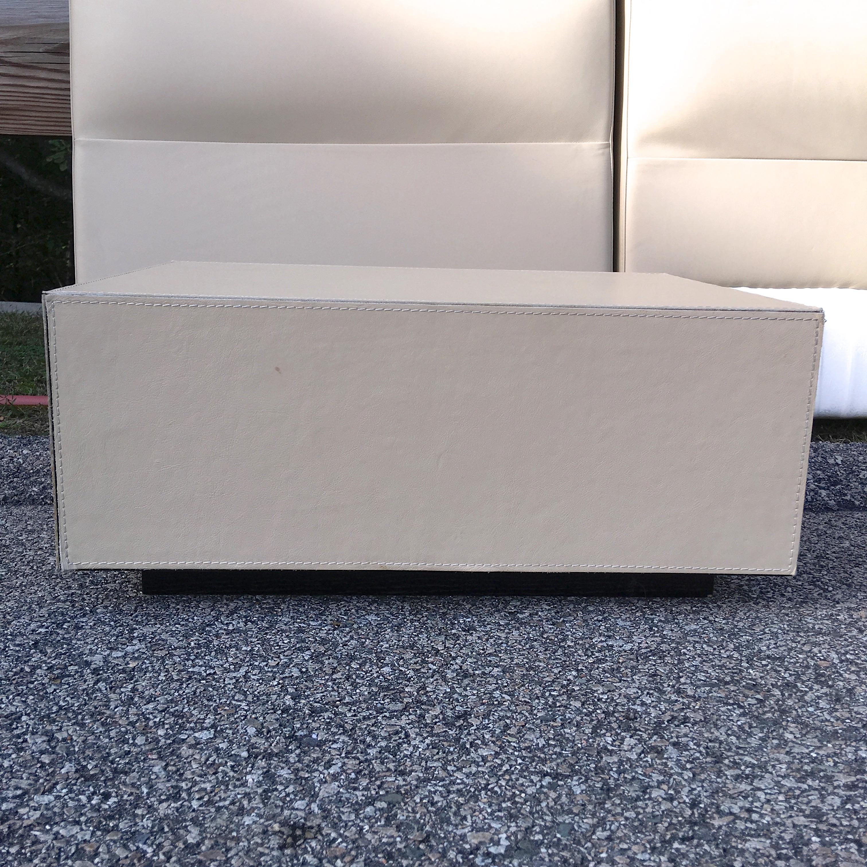 Fendi Casa King Size Leather Headboard with Integrated Leather Nightstands 4