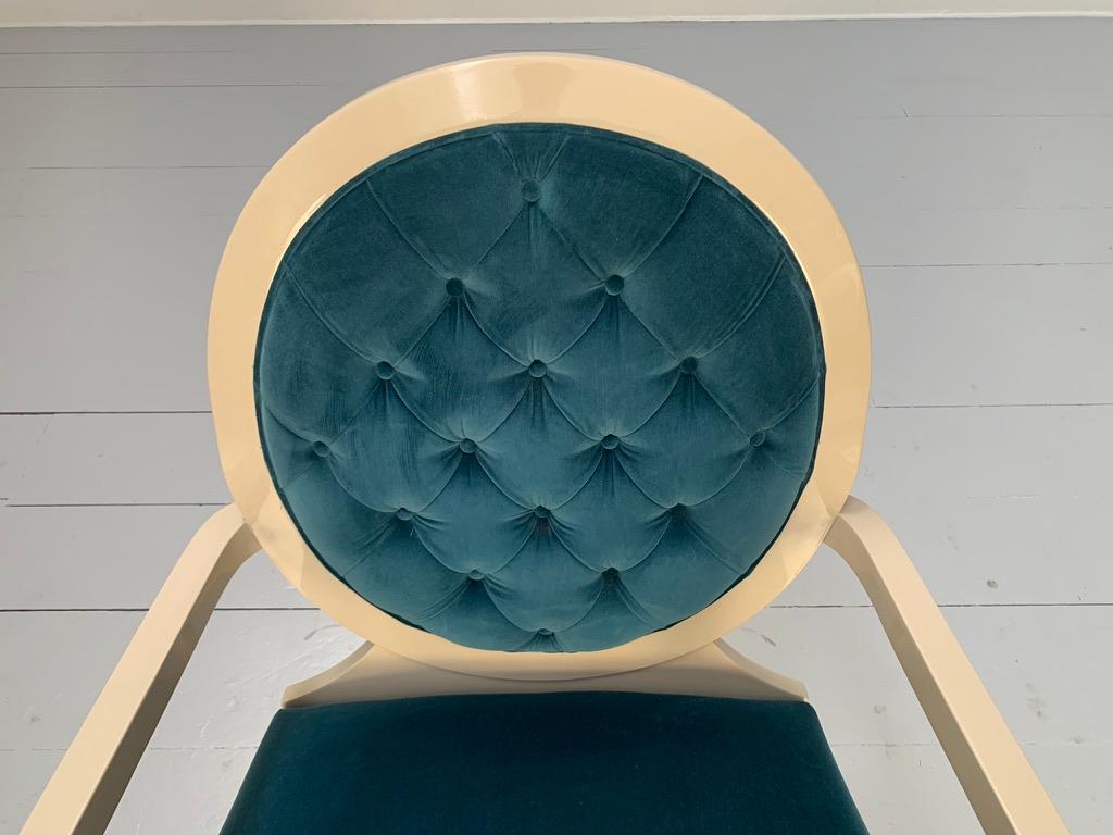 Fendi Casa Occasional/Bedroom Armchair - In Blue Velvet For Sale 6