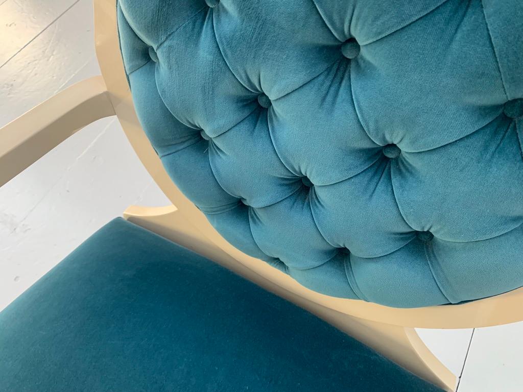 Fendi Casa Occasional/Bedroom Armchair - In Blue Velvet For Sale 2