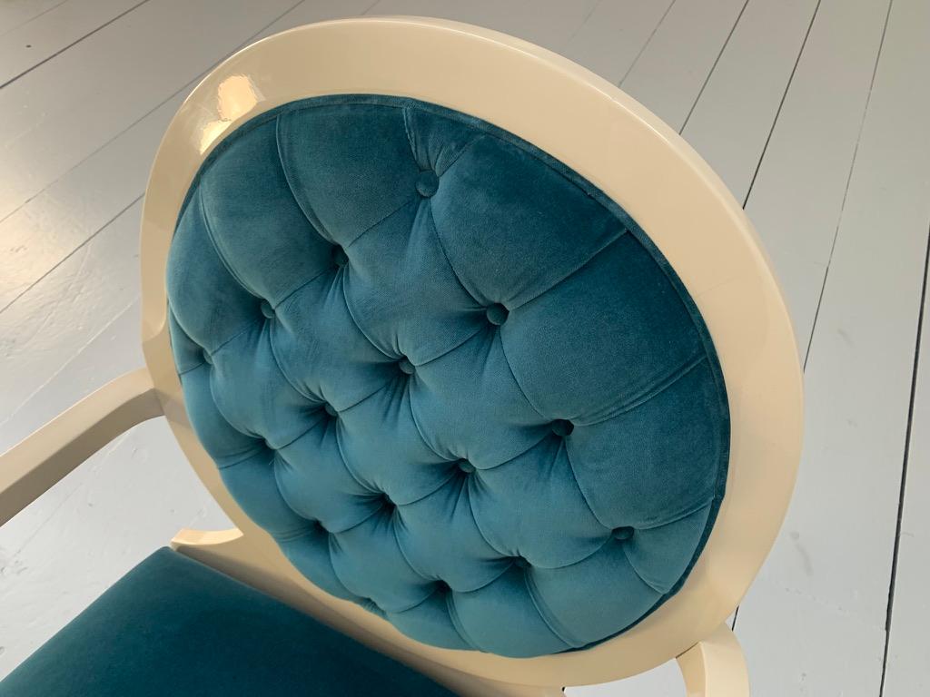 Fendi Casa Occasional/Bedroom Armchair - In Blue Velvet For Sale 5