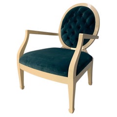 Fendi Casa Occasional/Bedroom Armchair - In Blue Velvet