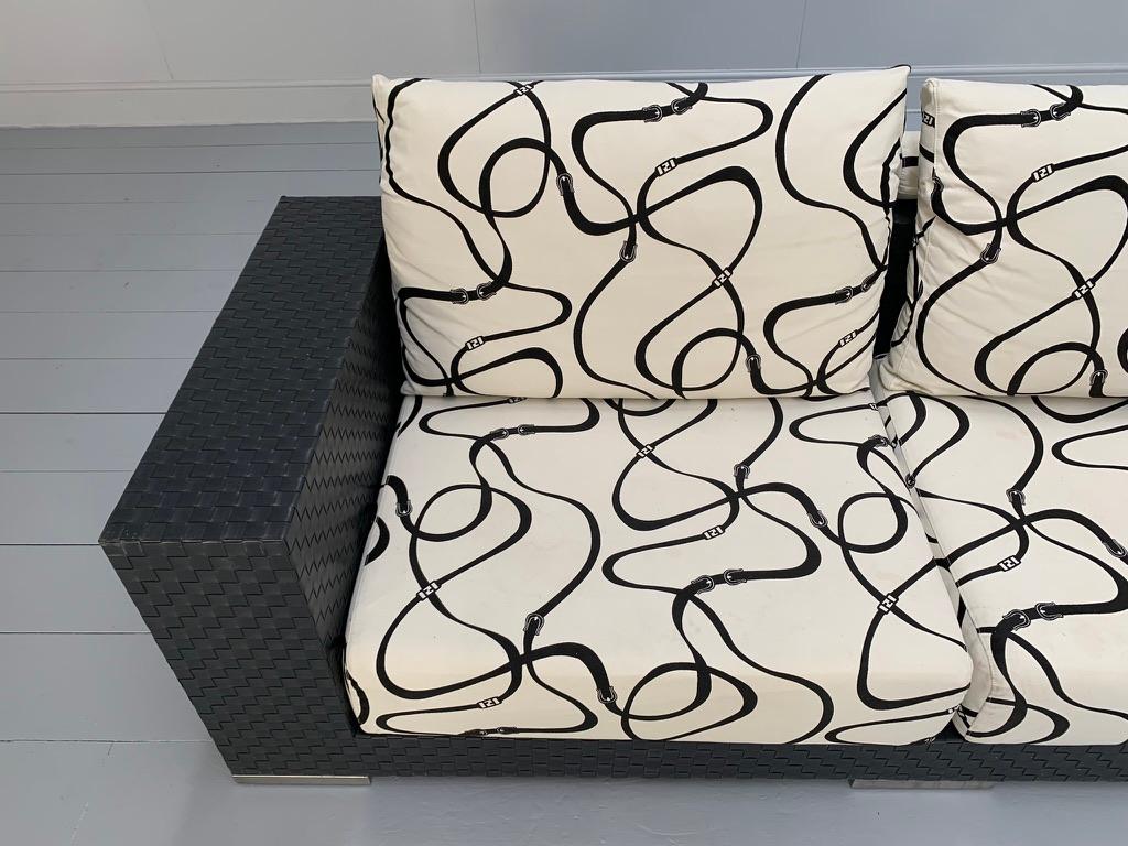 Fendi Casa Outdoor Furniture - Sofa, Armchair, Lounger & Large Table In Good Condition For Sale In Barrowford, GB