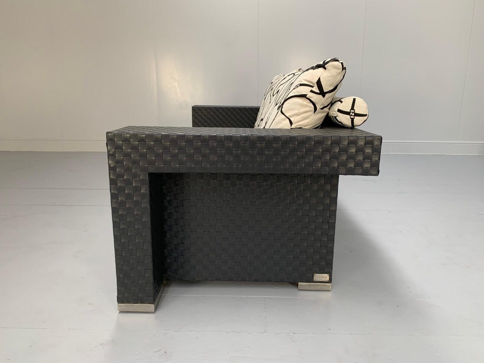 Fendi Casa Outdoor Furniture - Sofa, Armchair, Lounger & Large Table For Sale 4
