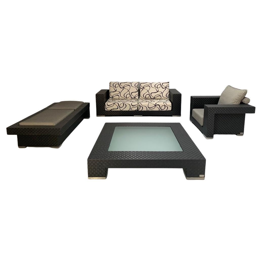 Fendi Casa Outdoor Furniture - Sofa, Armchair, Lounger & Large Table For Sale
